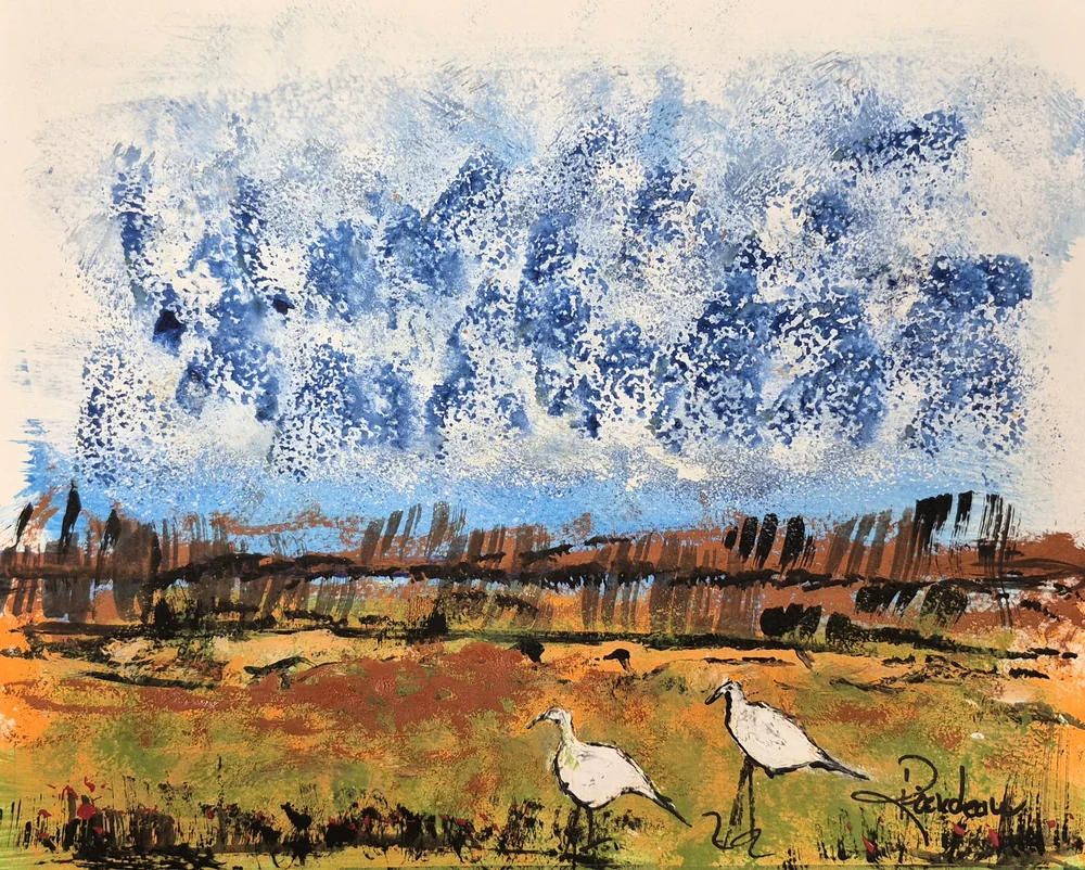 Sous l’averse Bleue, œuvre de Ghislaine Riendeau.
